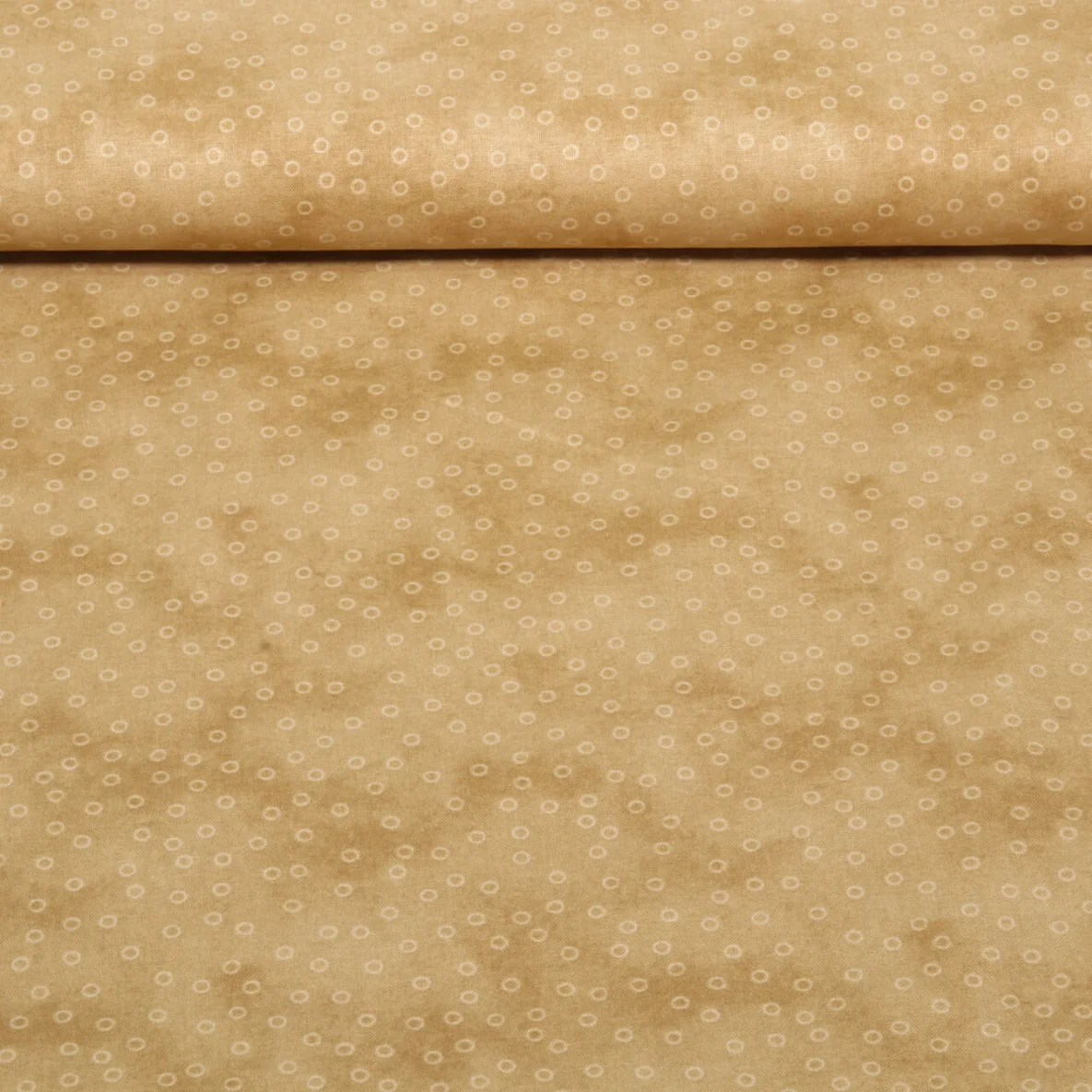 Baumwoll Popeline Kleine Kreise Sand