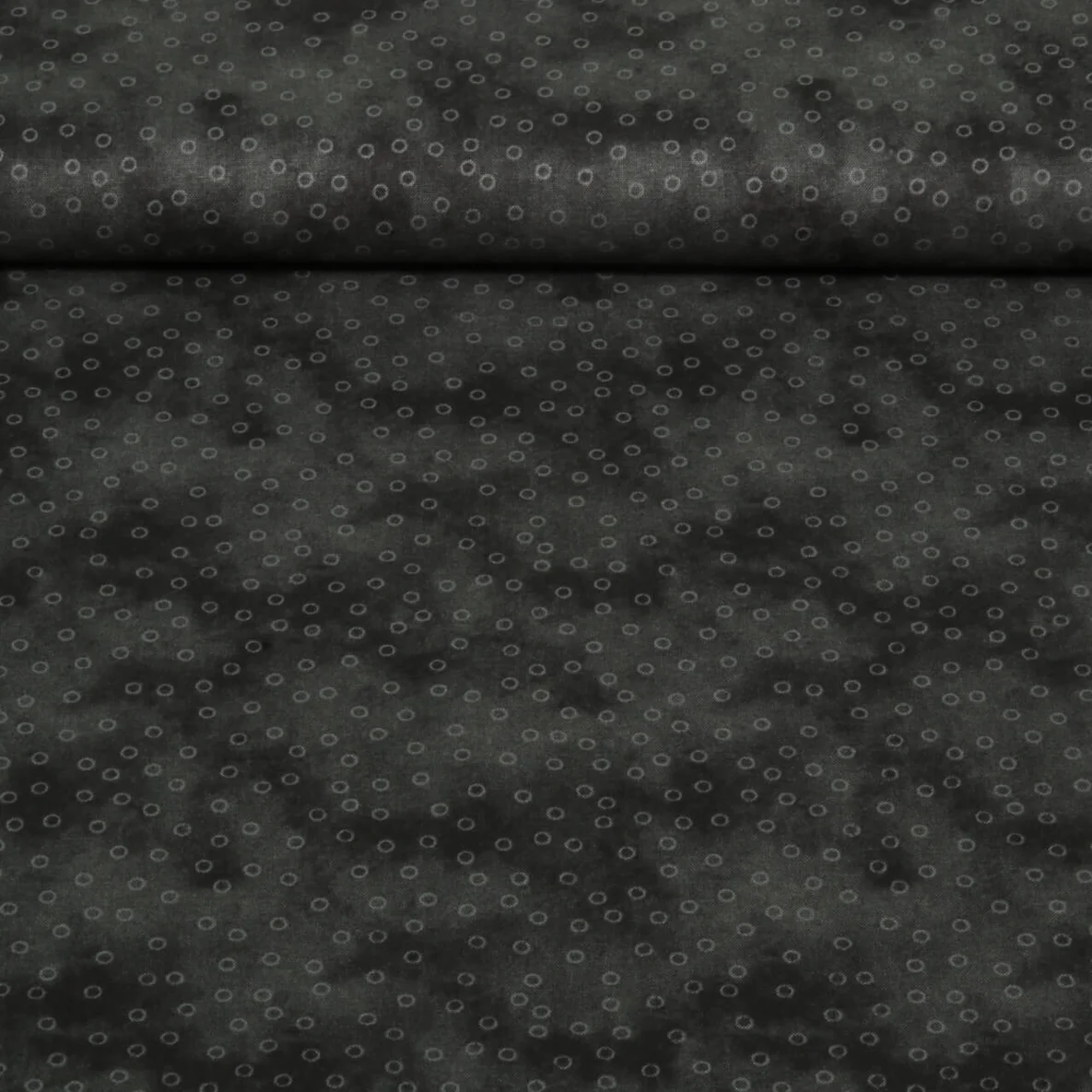 Baumwoll Popeline Kleine Kreise Schwarz