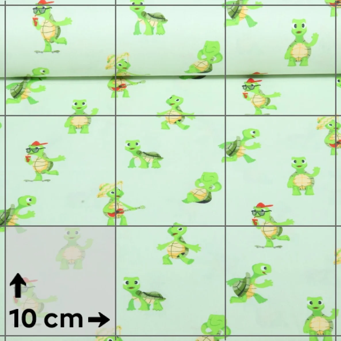 Baumwoll-Popeline Schildkröten Lindgrün