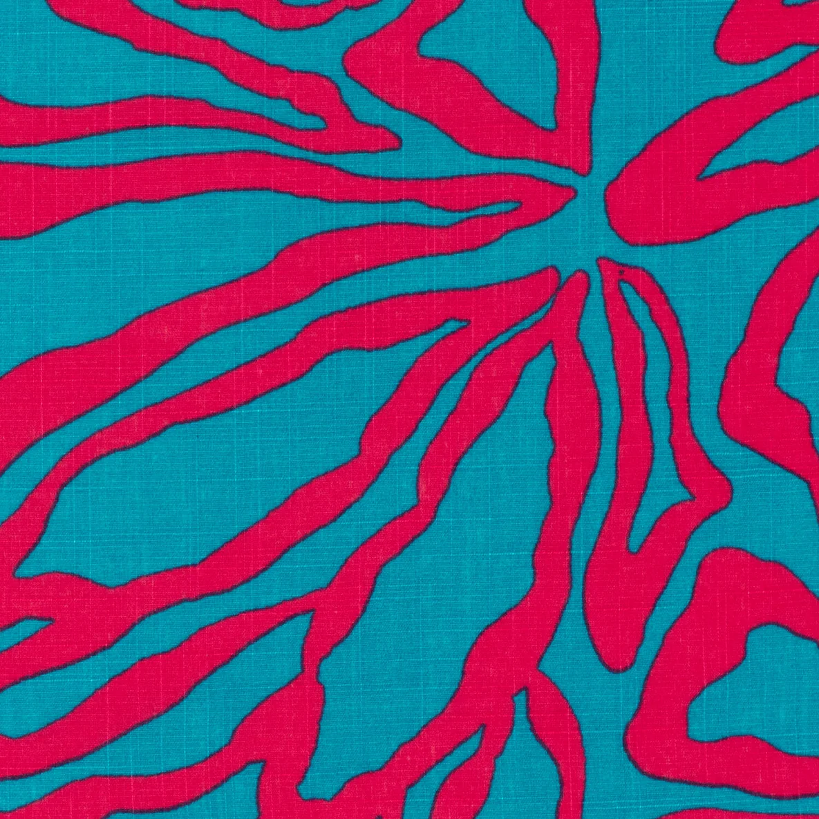 Baumwoll-Viskose Leinenoptik Große Blüten Petrol