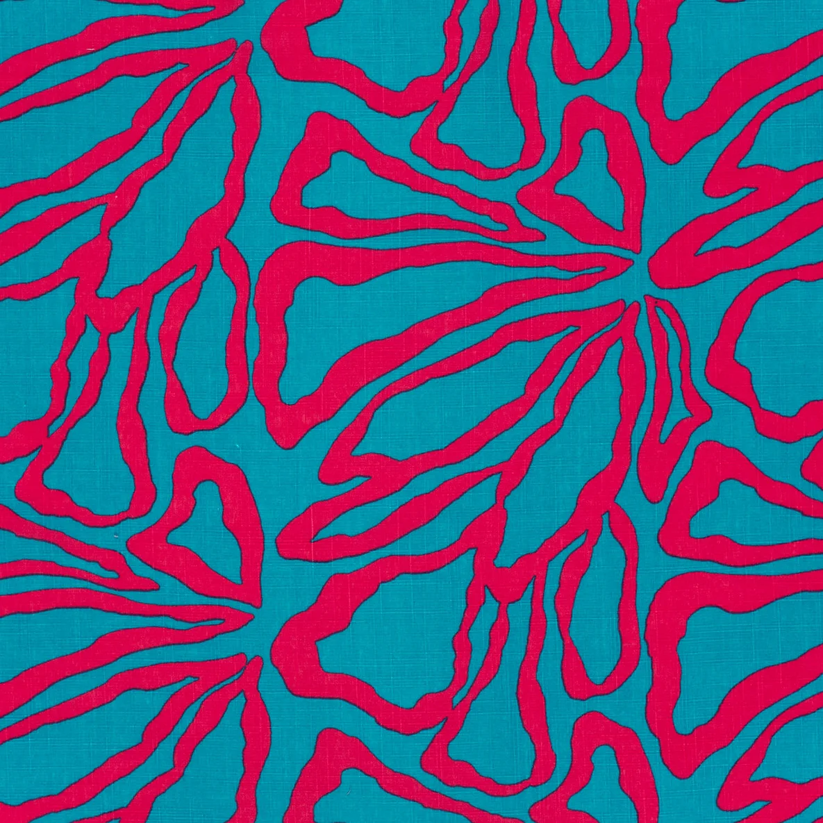 Baumwoll-Viskose Leinenoptik Große Blüten Petrol