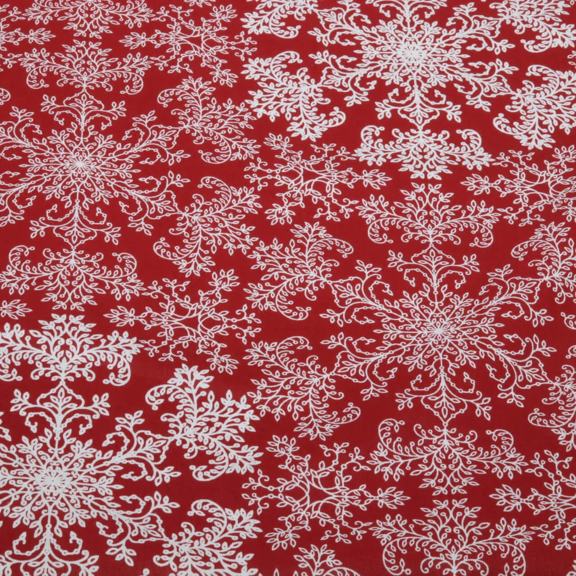Baumwoll-Webware Eiskristalle Rot