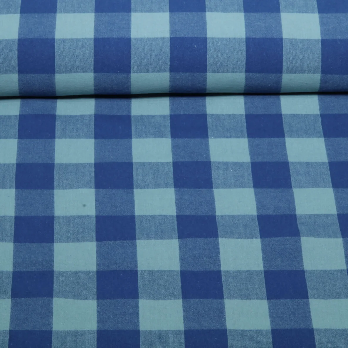 Baumwoll-Webware Karos Blau Grün 