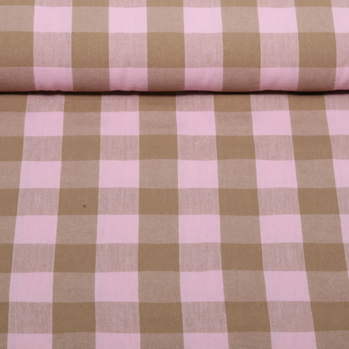 Baumwoll-Webware Karos Rosa Braun 