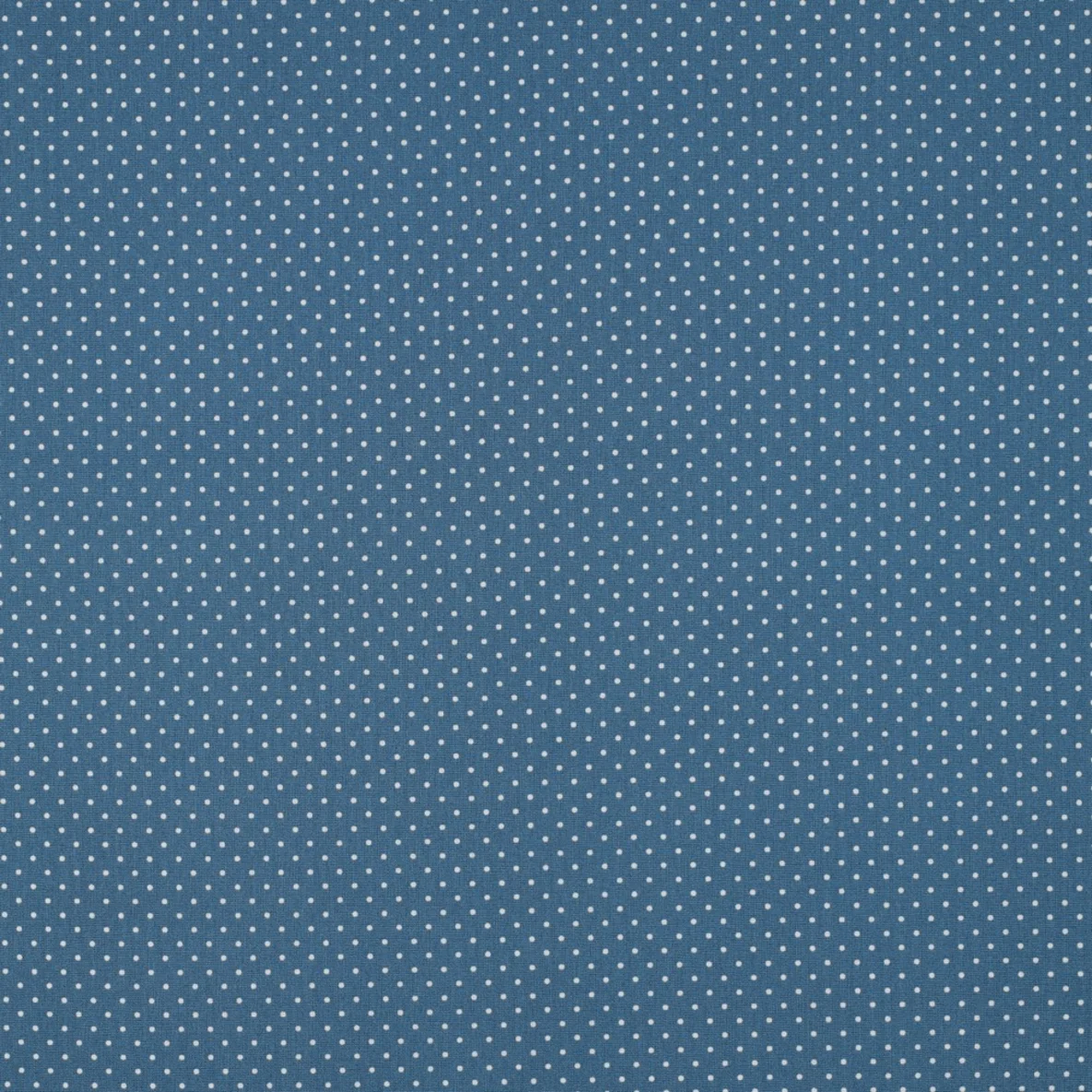 Baumwolle Popeline Minipunkte Blau Weiß