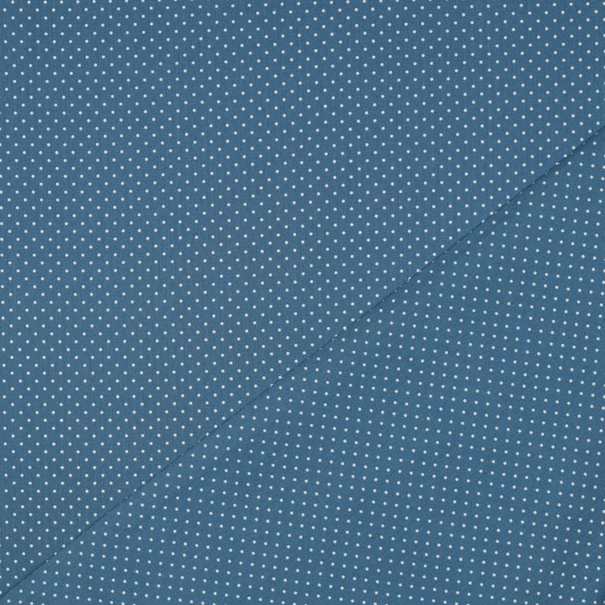 Baumwolle Popeline Minipunkte Blau Weiß