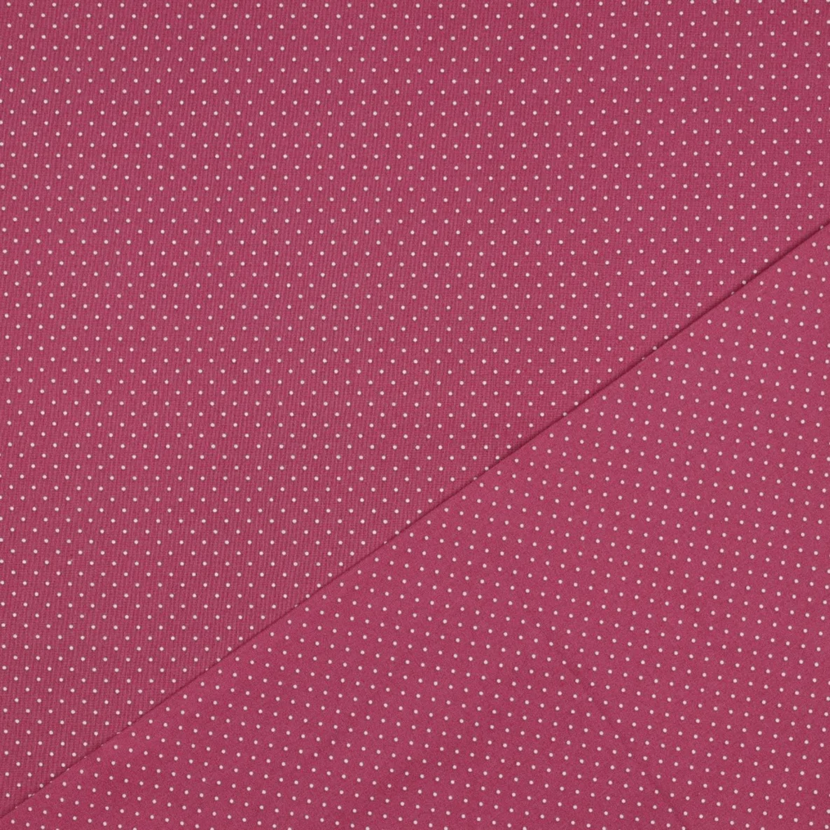 Baumwolle Popeline Minipunkte Mauve Weiß