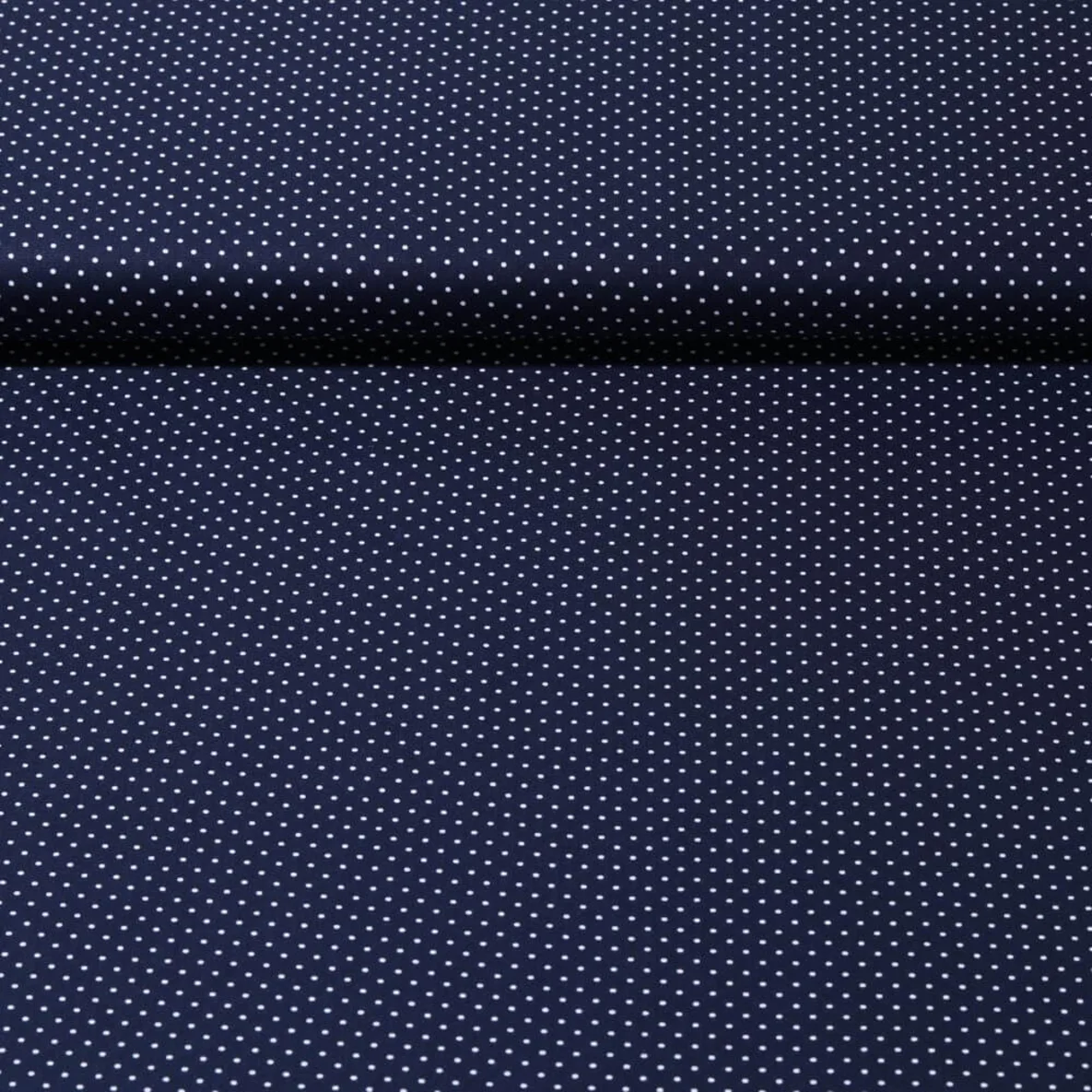 Baumwolle Popeline Minipunkte Navy Weiß