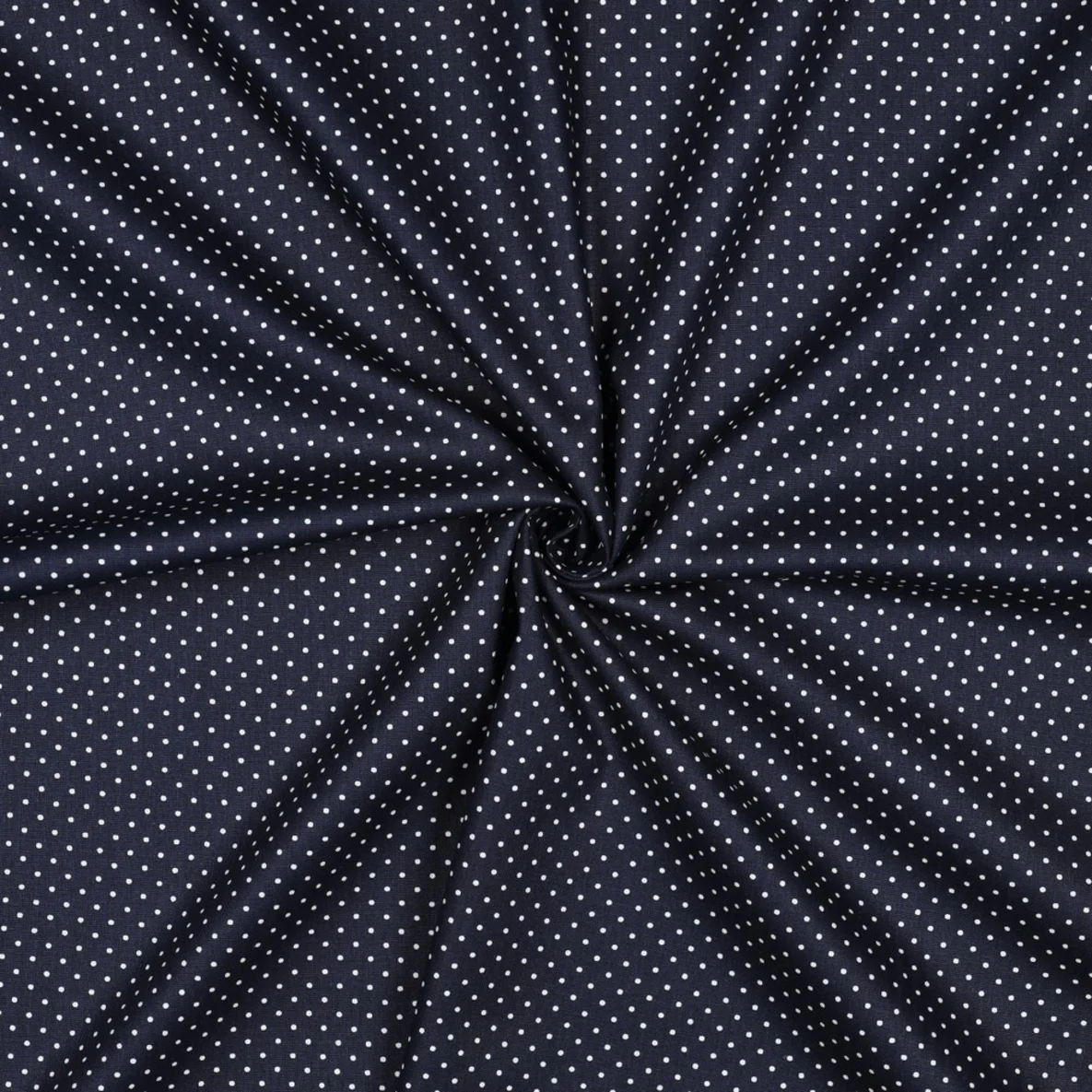 Baumwolle Popeline Minipunkte Navy Weiß