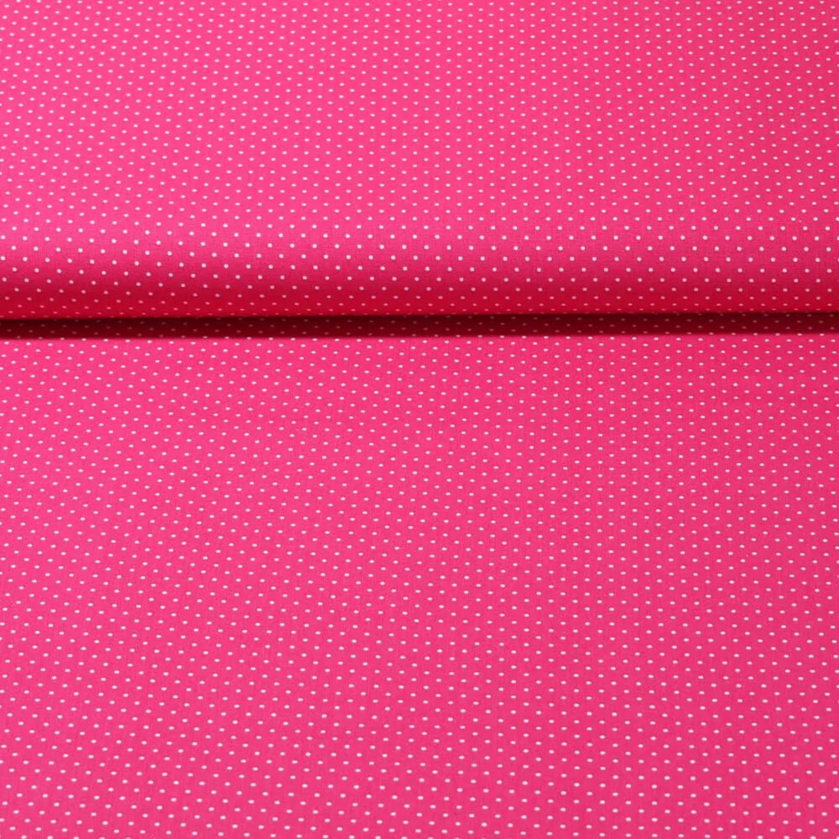 Baumwolle Popeline Minipunkte Pink Weiß