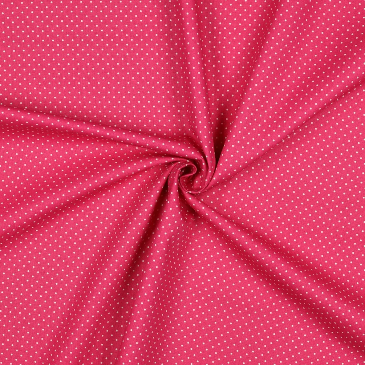 Baumwolle Popeline Minipunkte Pink Weiß