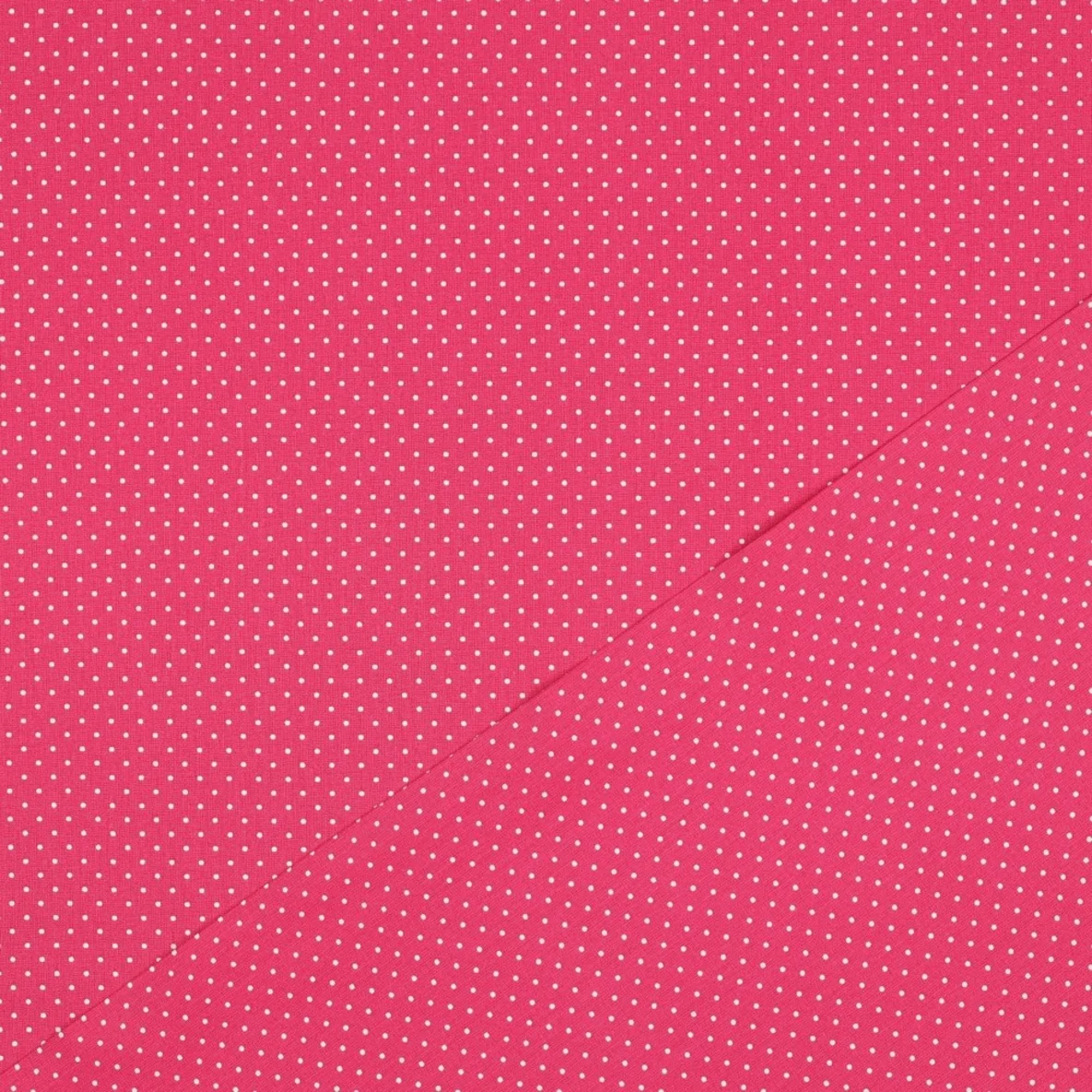 Baumwolle Popeline Minipunkte Pink Weiß