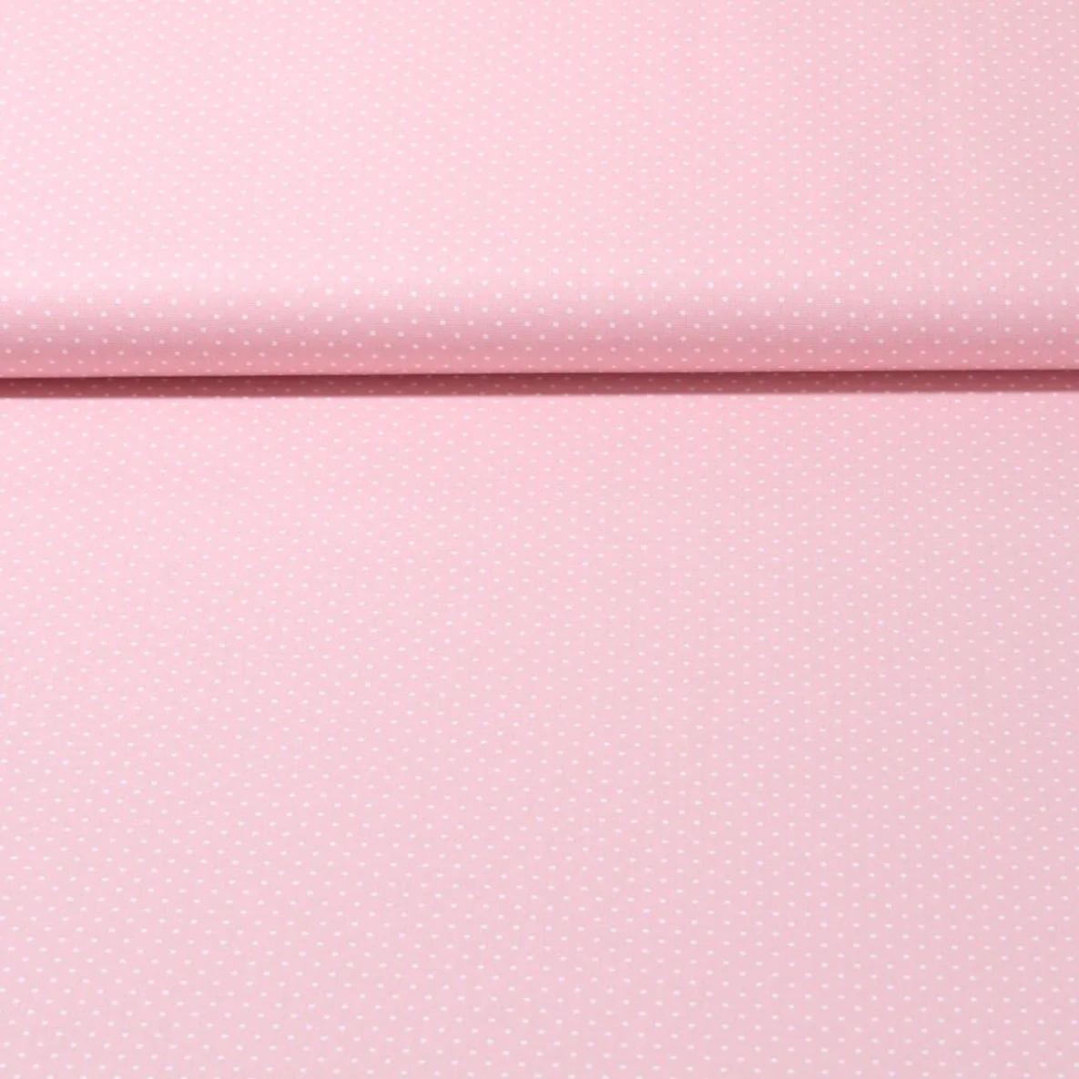 Baumwolle Popeline Minipunkte Rosa Weiß