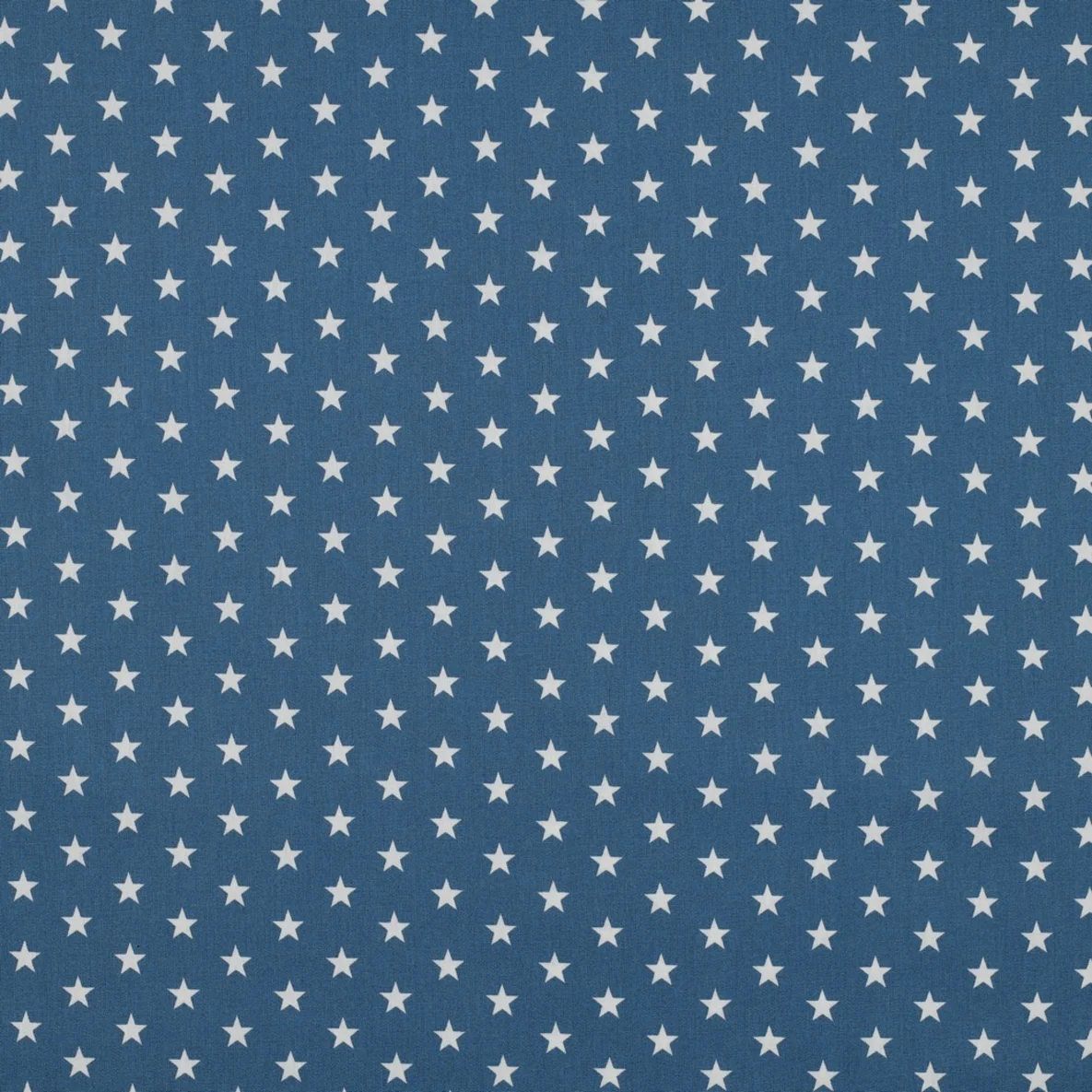 Baumwolle Popeline Sterne Blau Weiß