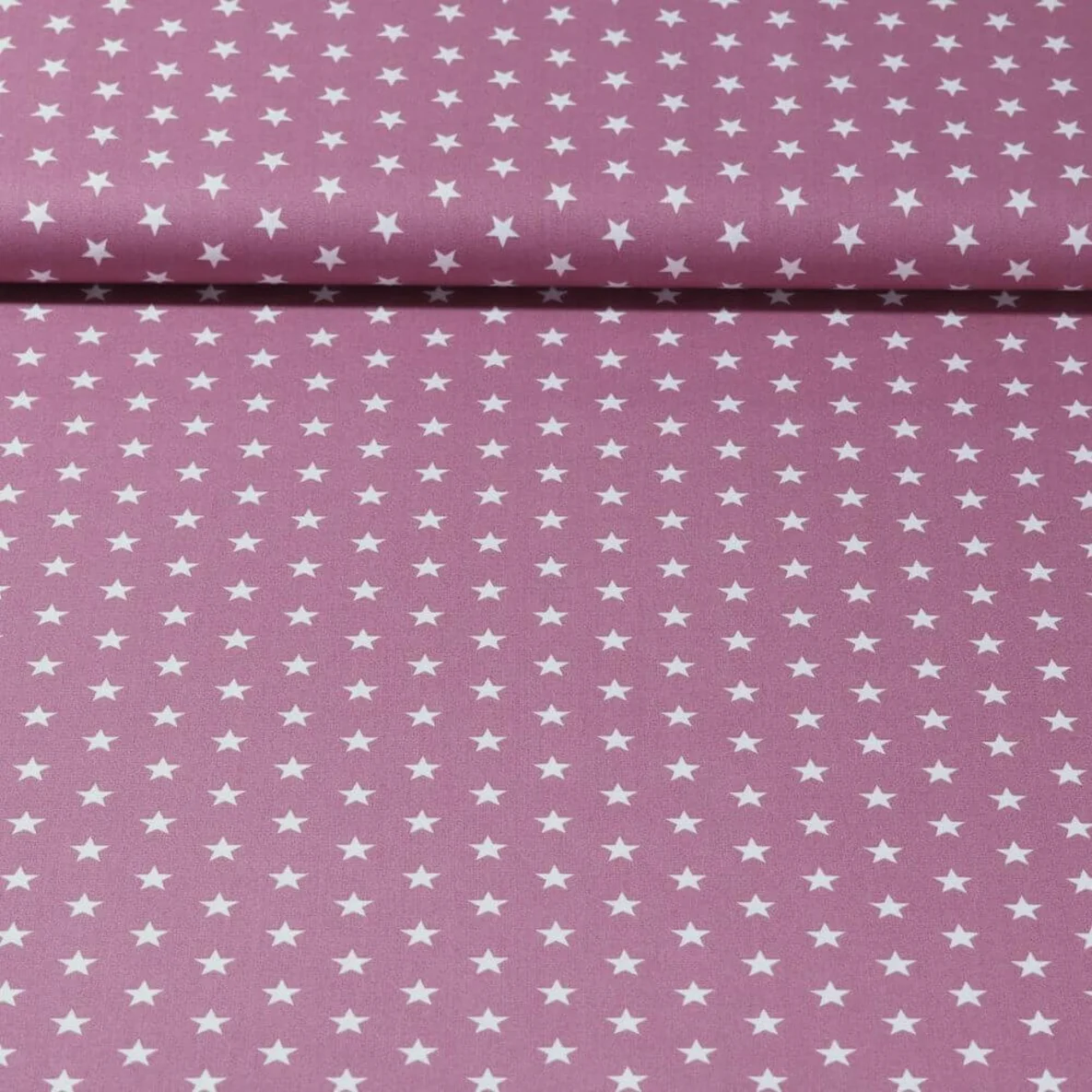 Baumwolle Popeline Sterne Mauve Weiß