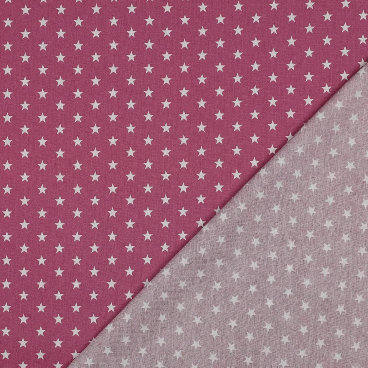Baumwolle Popeline Sterne Mauve Weiß