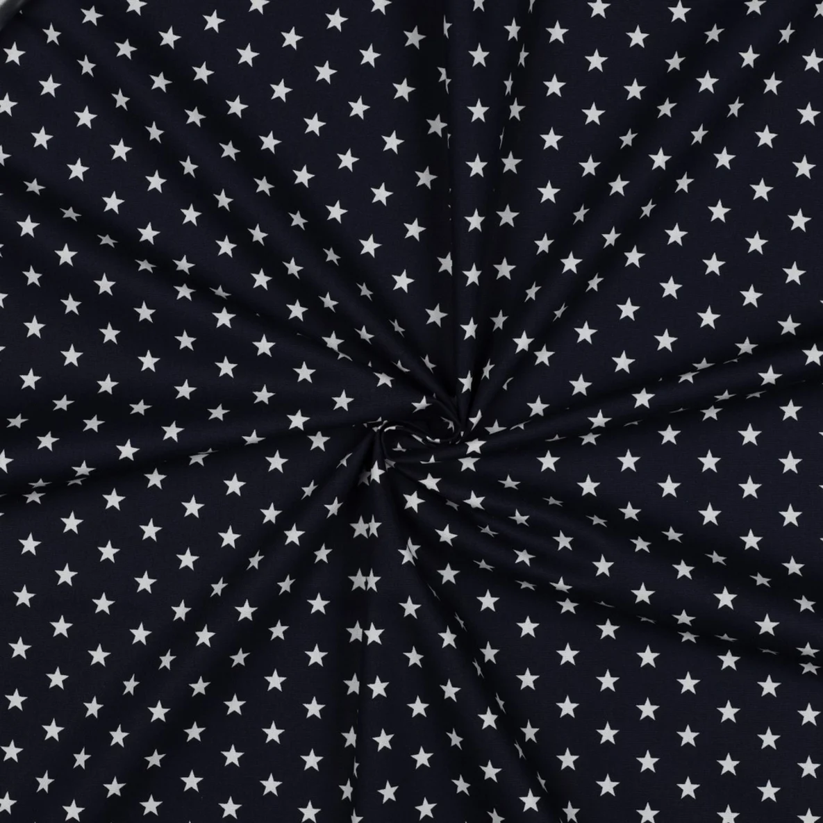 Baumwolle Popeline Sterne Navy Weiß