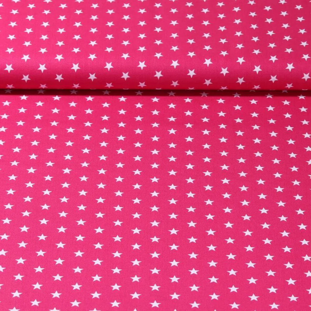 Baumwolle Popeline Sterne Pink Weiß