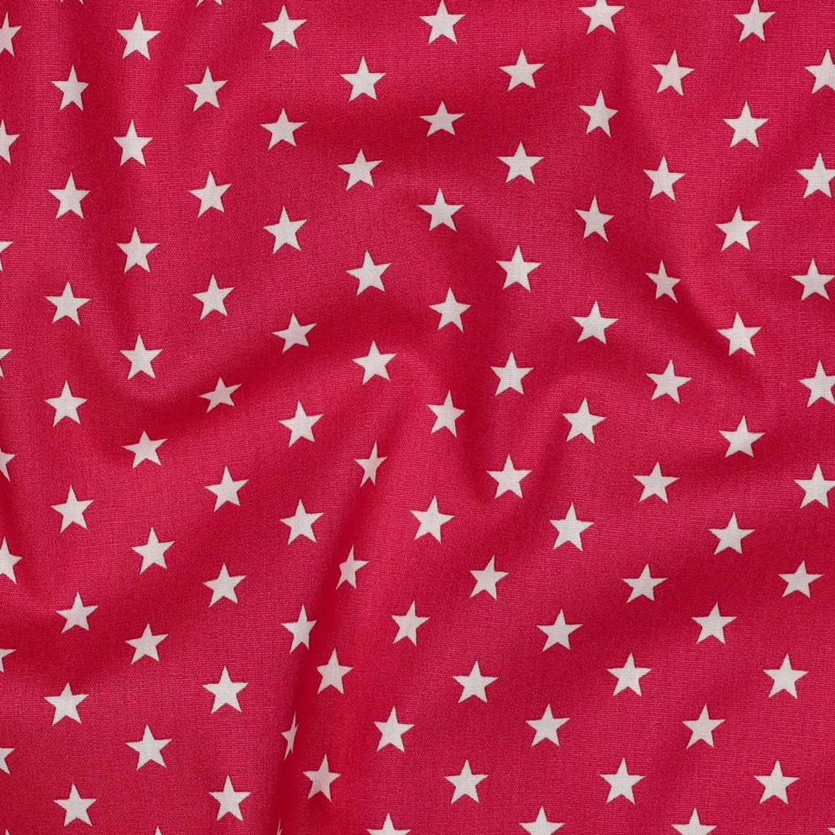 Baumwolle Popeline Sterne Pink Weiß