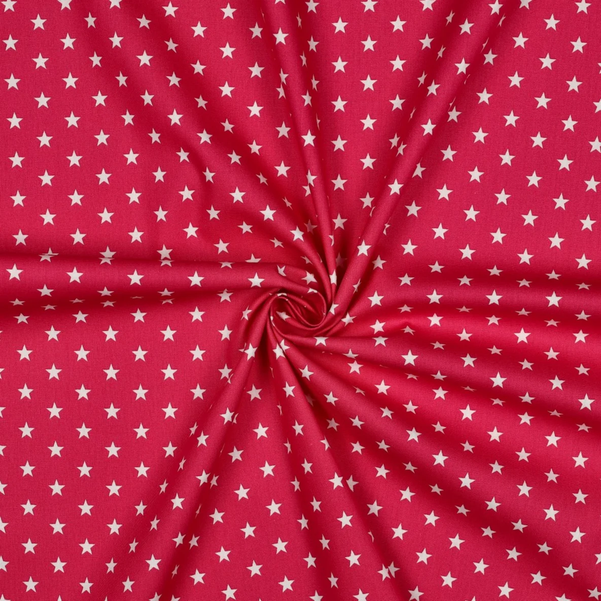 Baumwolle Popeline Sterne Pink Weiß