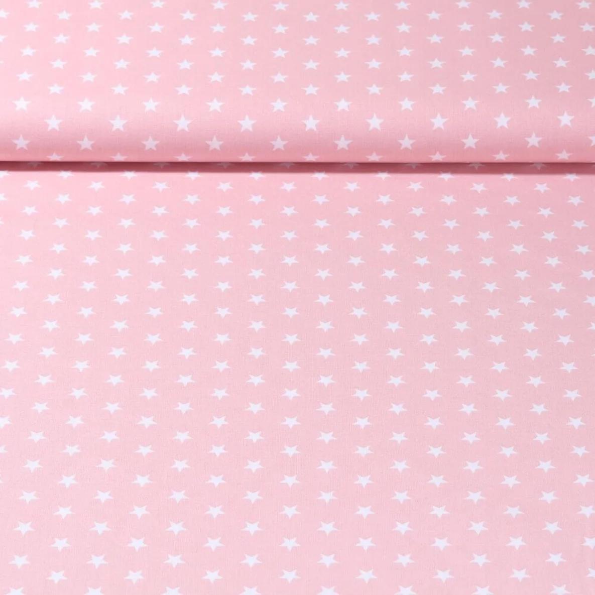 Baumwolle Popeline Sterne Rosa Weiß