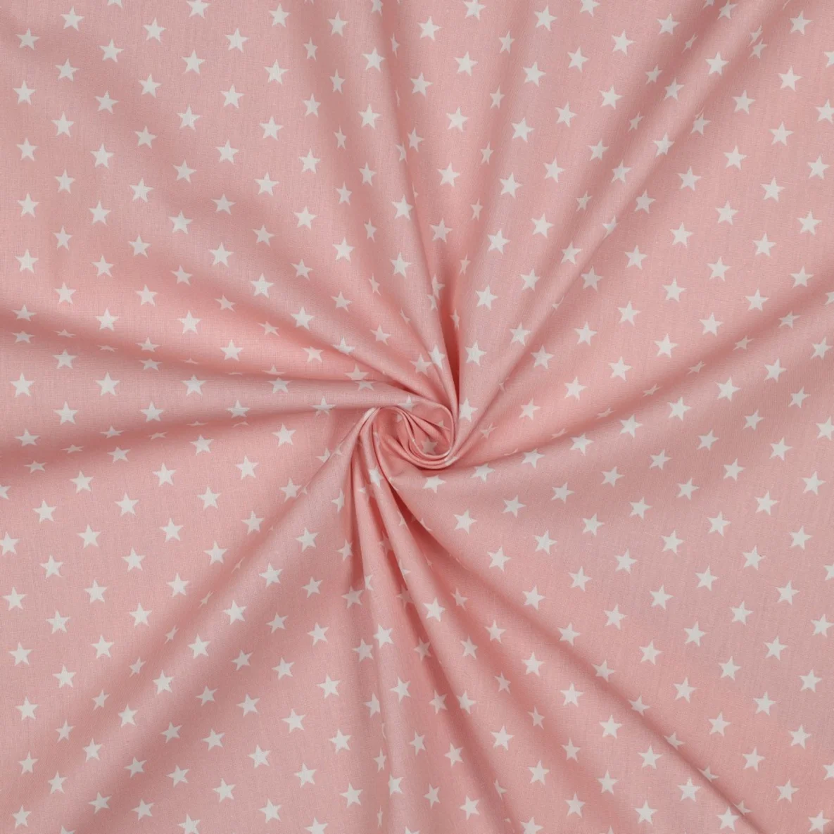 Baumwolle Popeline Sterne Rosa Weiß