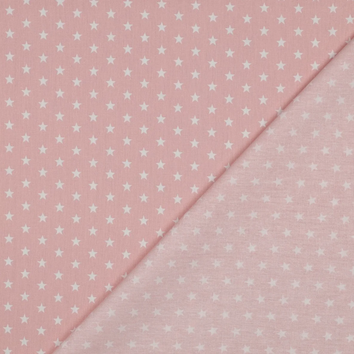 Baumwolle Popeline Sterne Rosa Weiß