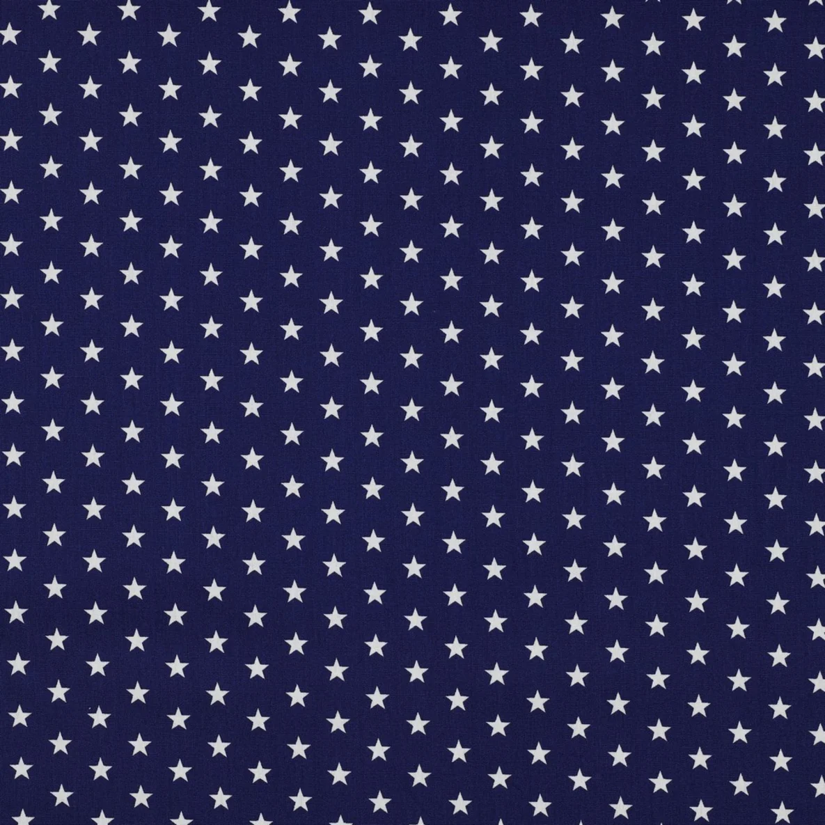 Baumwolle Popeline Sterne Royalblau Weiß