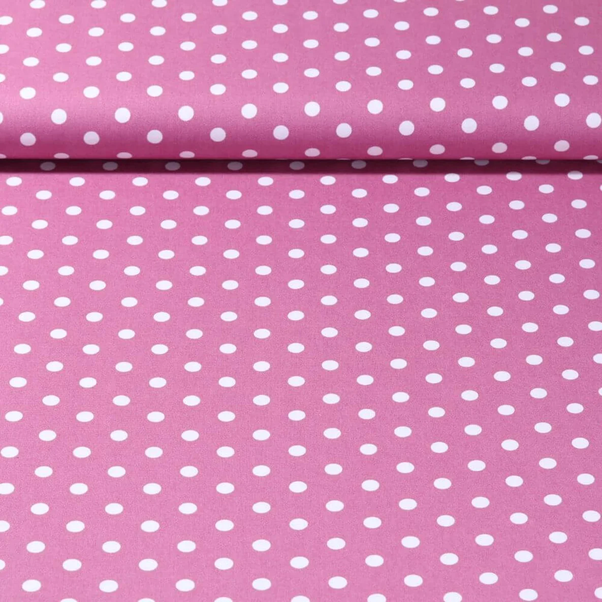 Baumwolle Popeline große Punkte Mauve Weiß