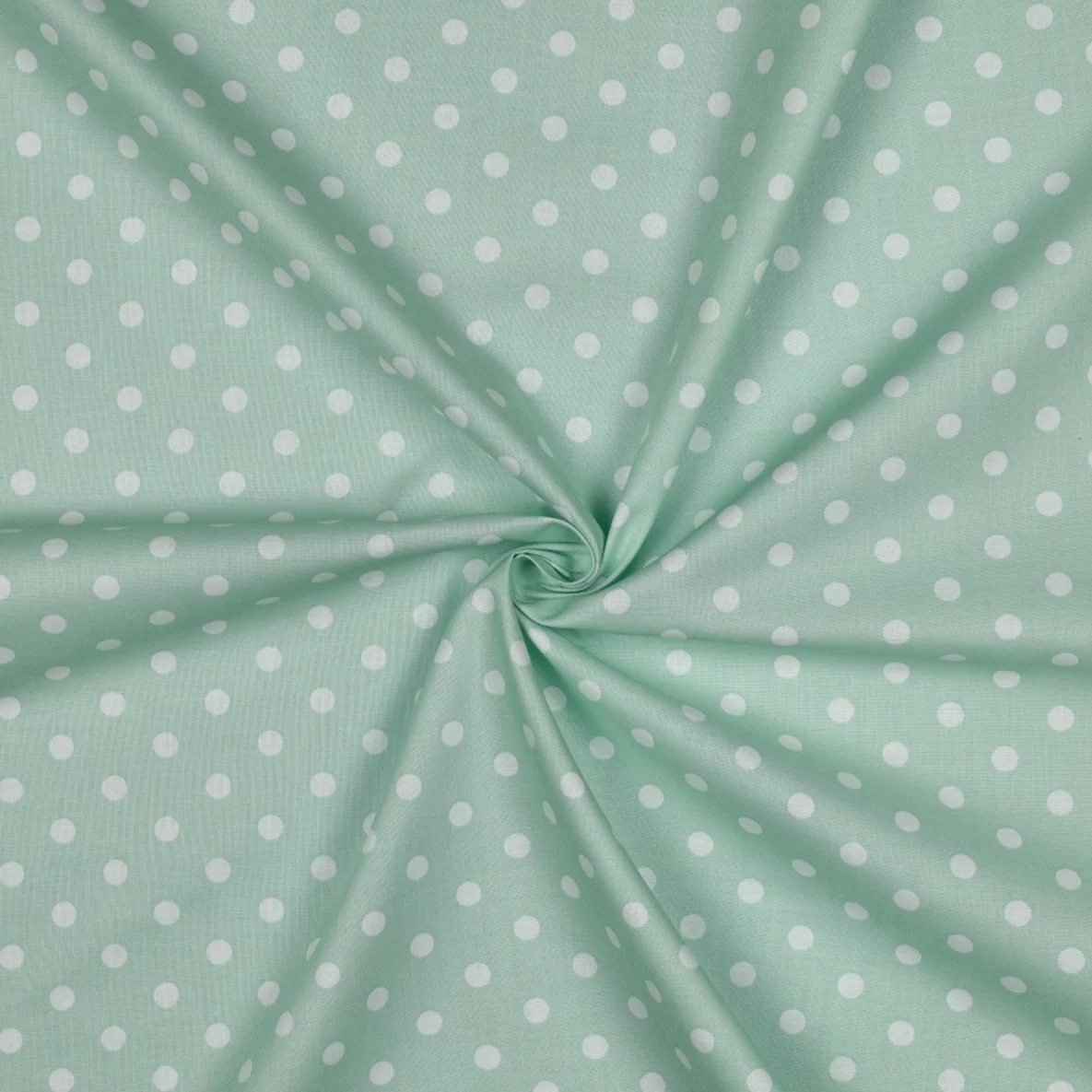 Baumwolle Popeline große Punkte Mint Weiß