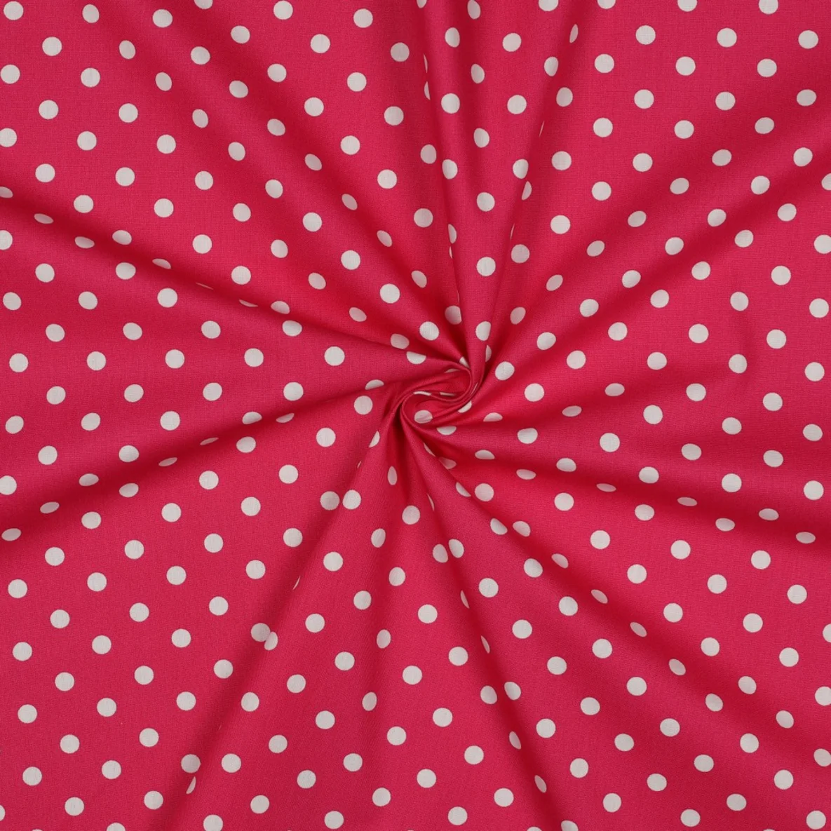Baumwolle Popeline große Punkte Pink Weiß