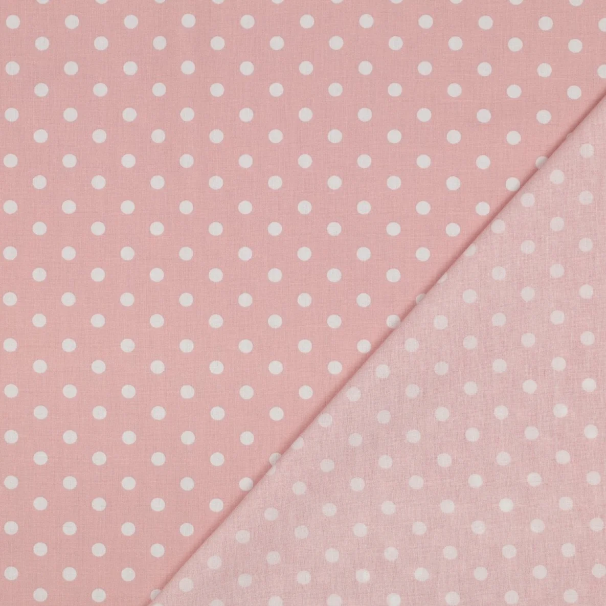 Baumwolle Popeline große Punkte Rosa Weiß
