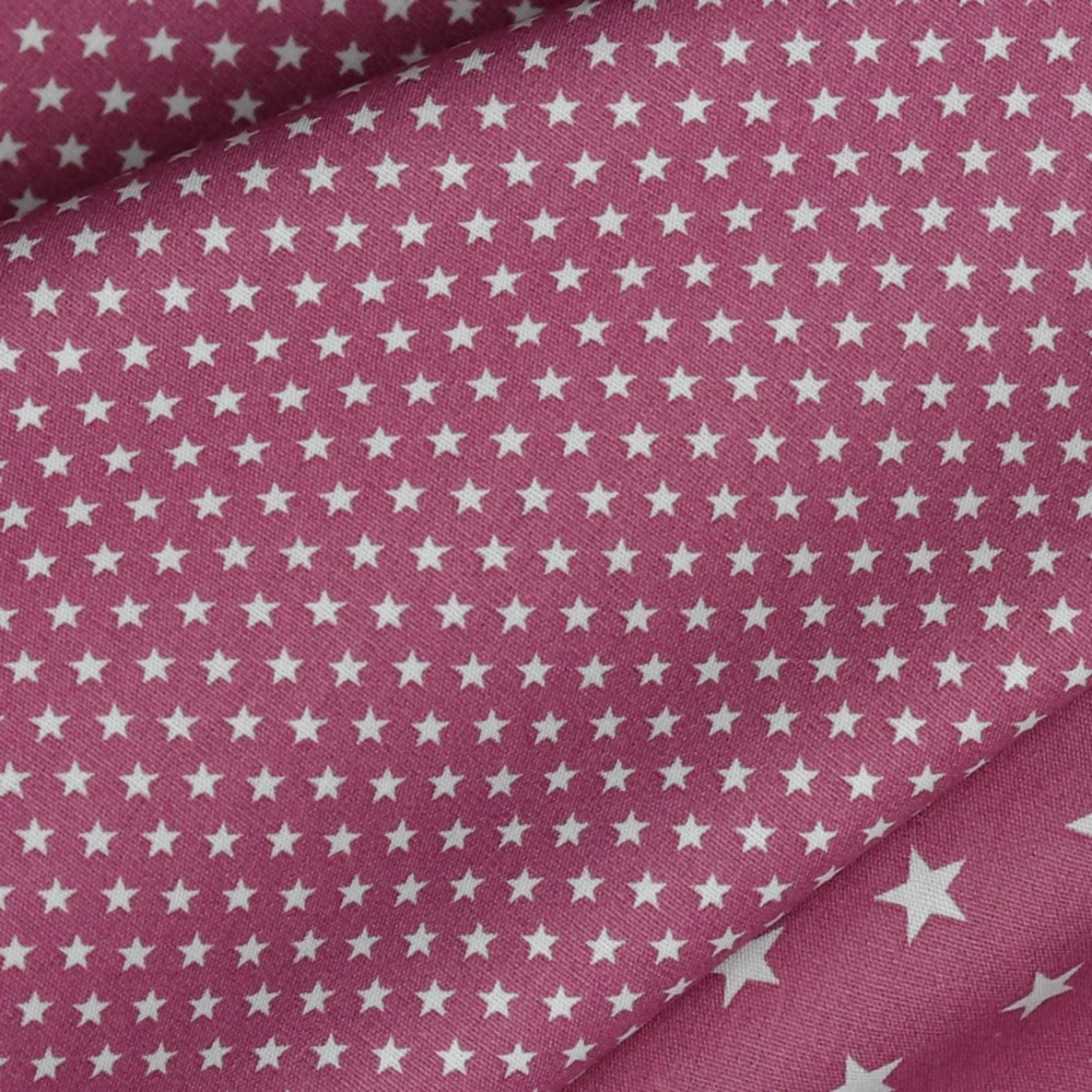 Baumwolle Popeline kleine Sterne Mauve Weiß
