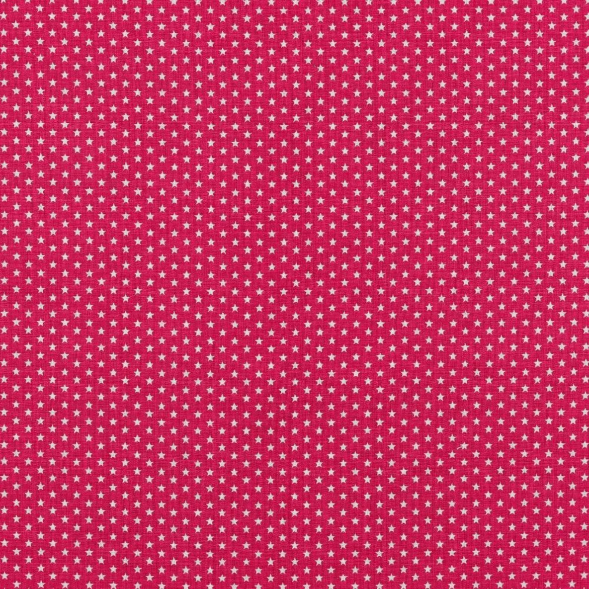 Baumwolle Popeline kleine Sterne Pink Weiß