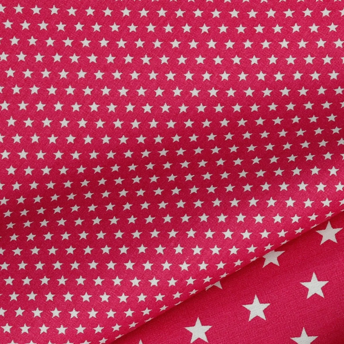 Baumwolle Popeline kleine Sterne Pink Weiß