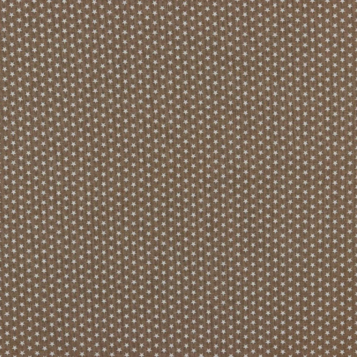 Baumwolle Popeline kleine Sterne Taupe Weiß