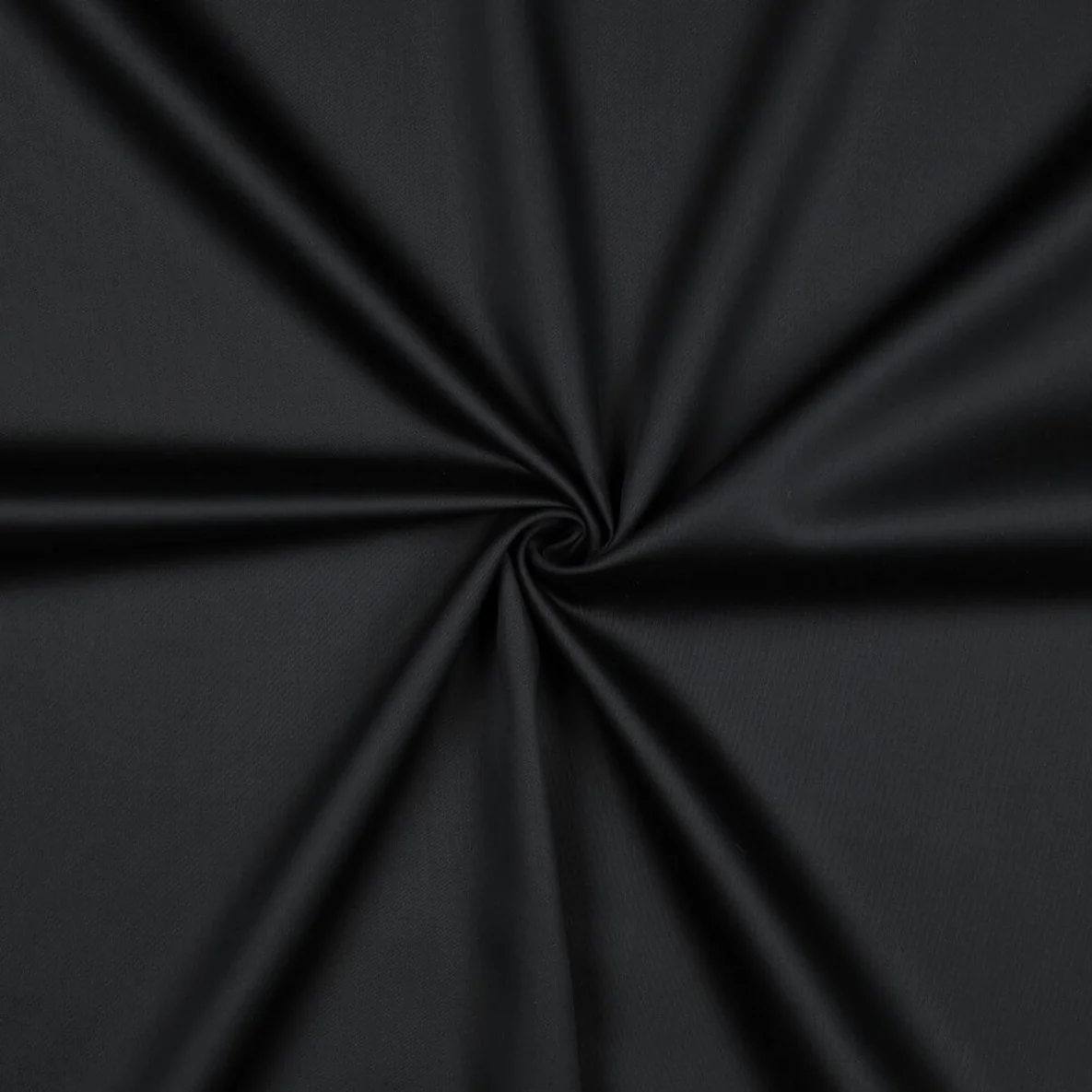 Baumwolle Satin  "Ida" Uni Schwarz