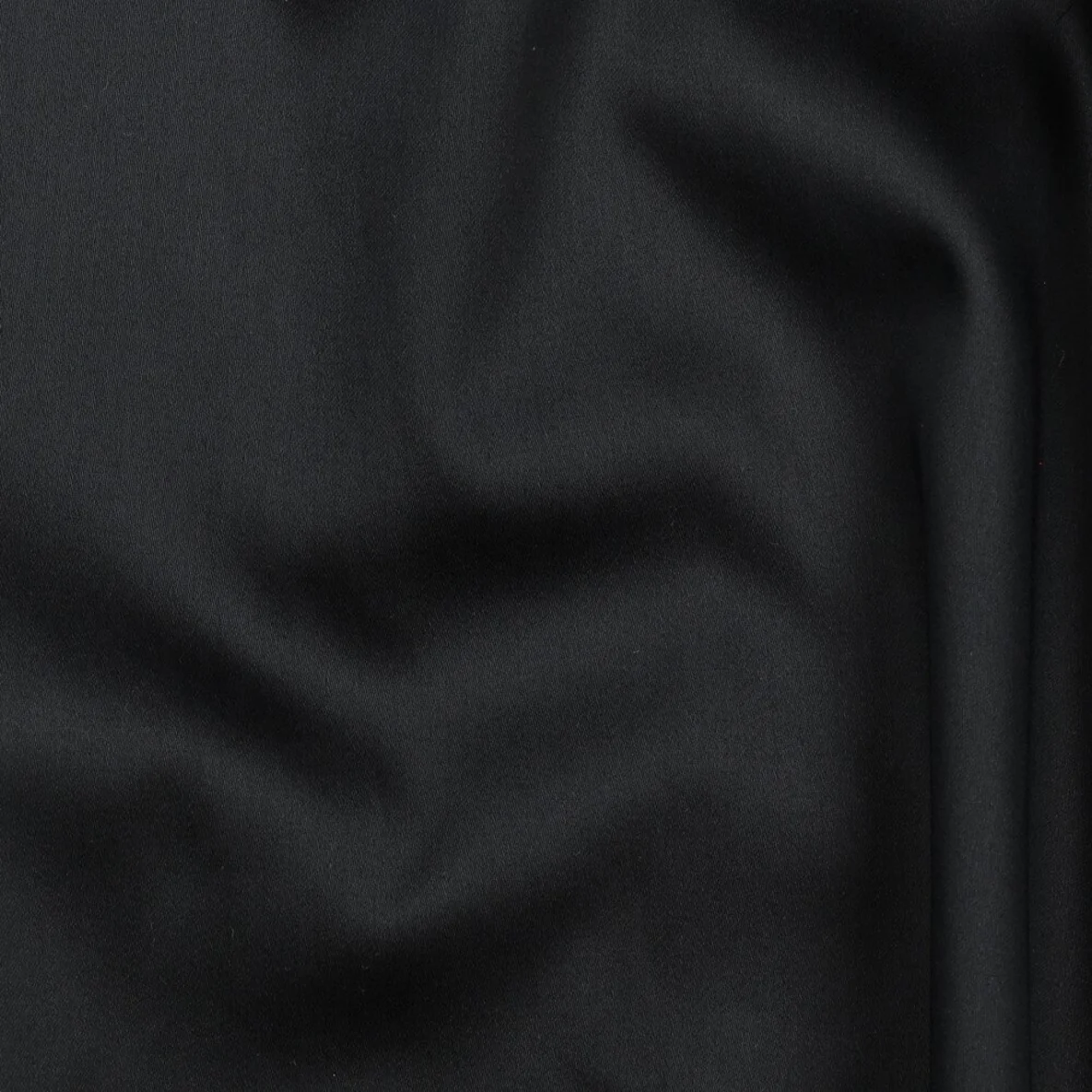 Baumwolle Satin  "Ida" Uni Schwarz