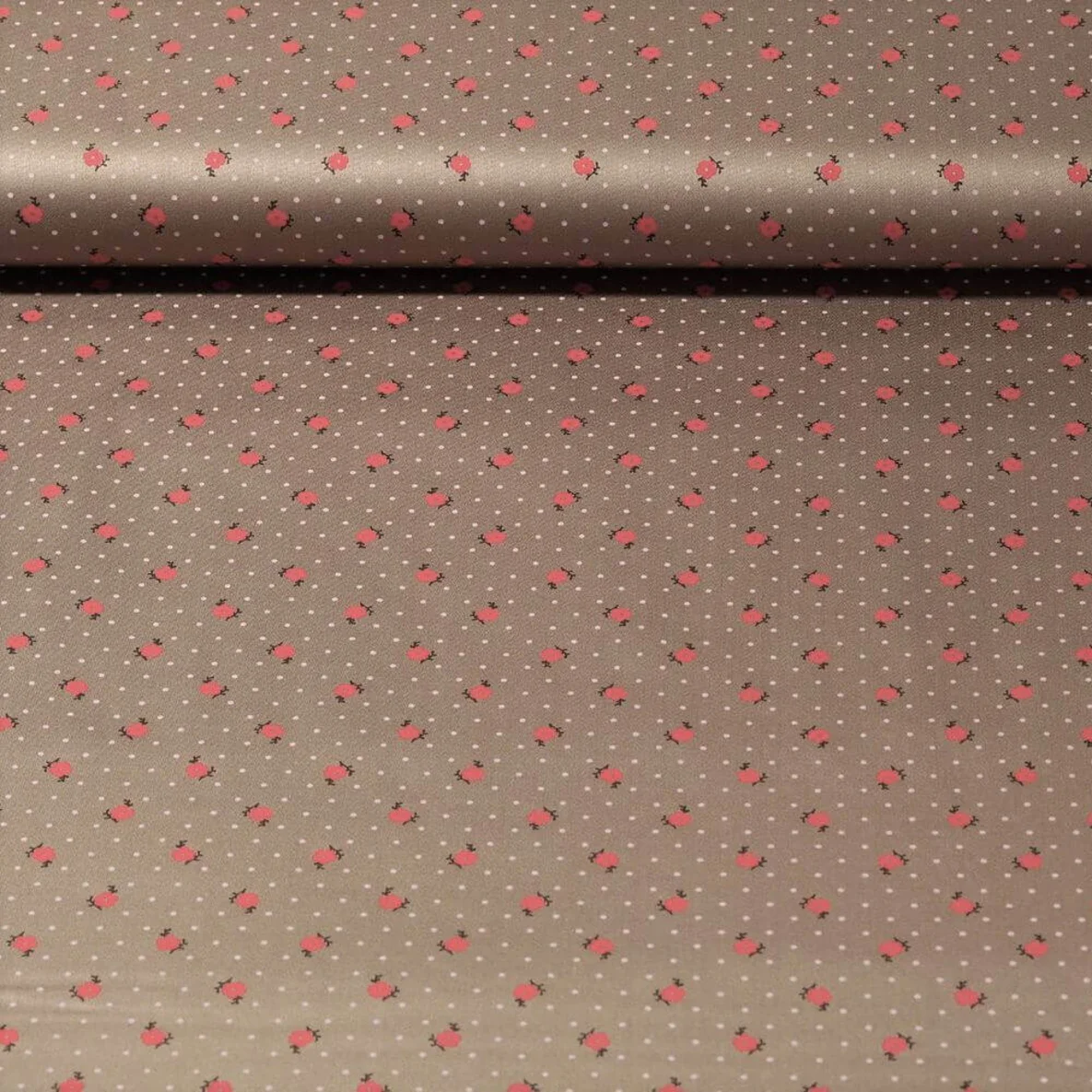 Baumwolle Trachtenstoff Blümchen Taupe