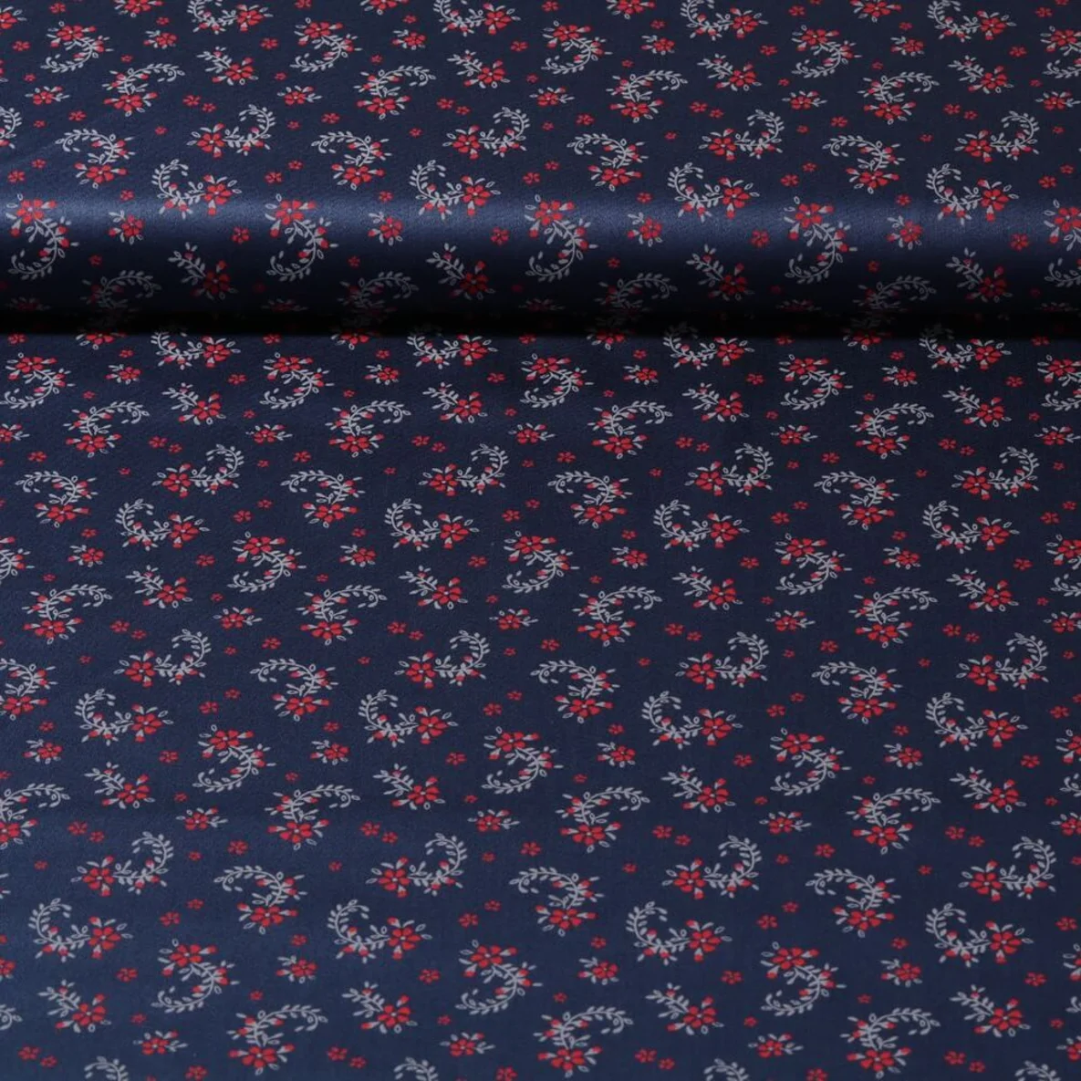 Baumwolle Trachtenstoff Blütenpaisley Marine