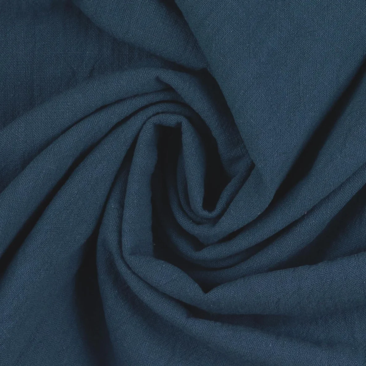 Baumwolle Vintage "Faith" Uni Mittelblau