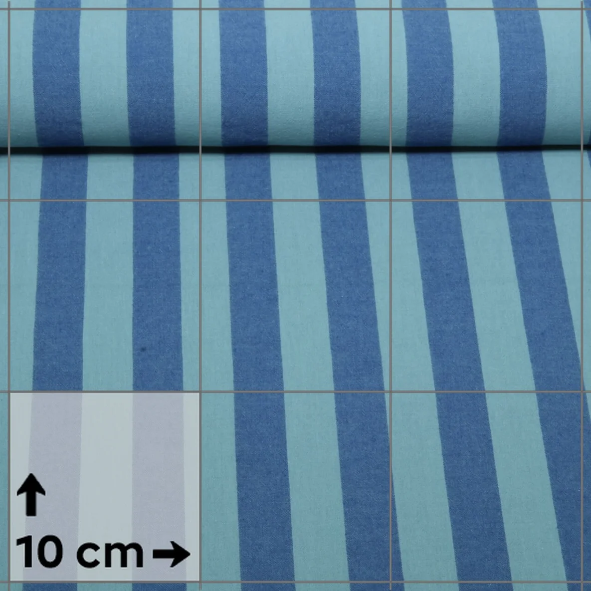 Baumwolle Webware Streifen Blau Grün