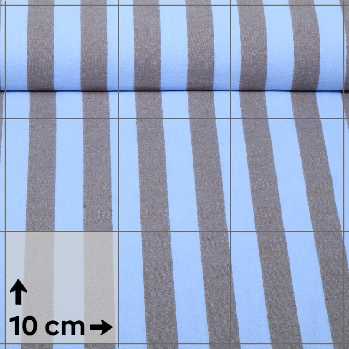 Baumwolle Webware Streifen Braun Blau