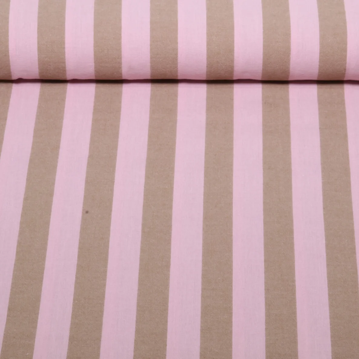 Baumwolle Webware Streifen Rosa Braun