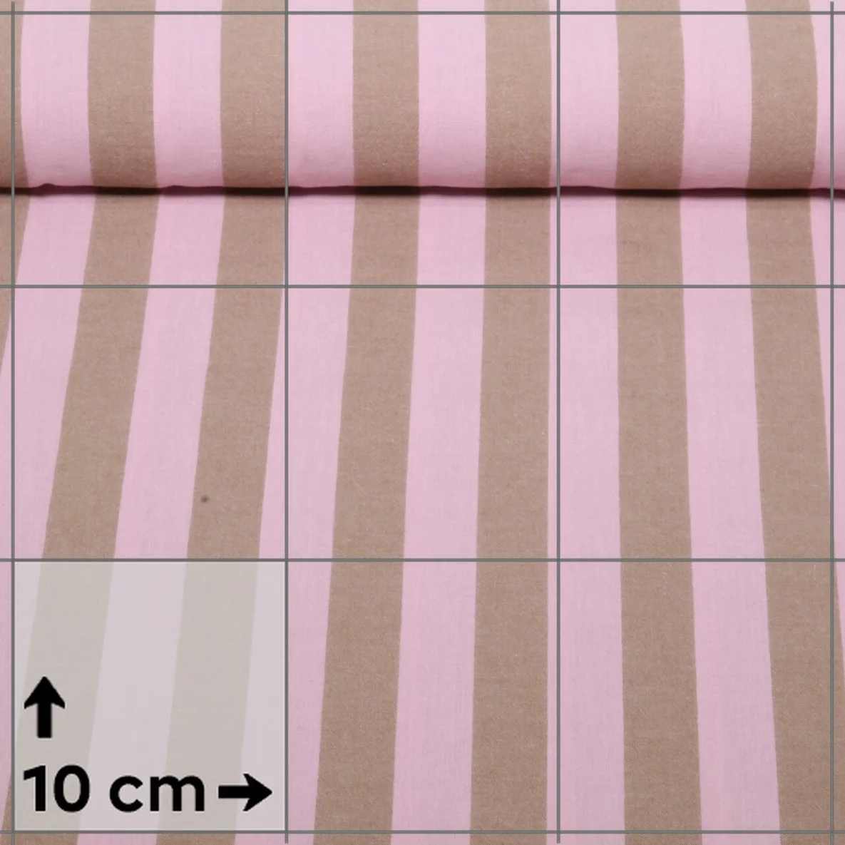 Baumwolle Webware Streifen Rosa Braun