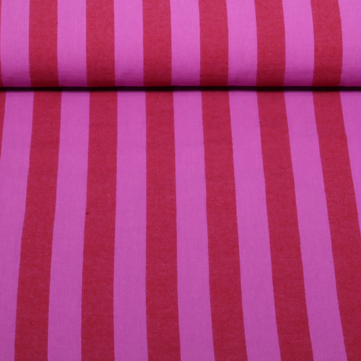 Baumwolle Webware Streifen Rot Fuchsia