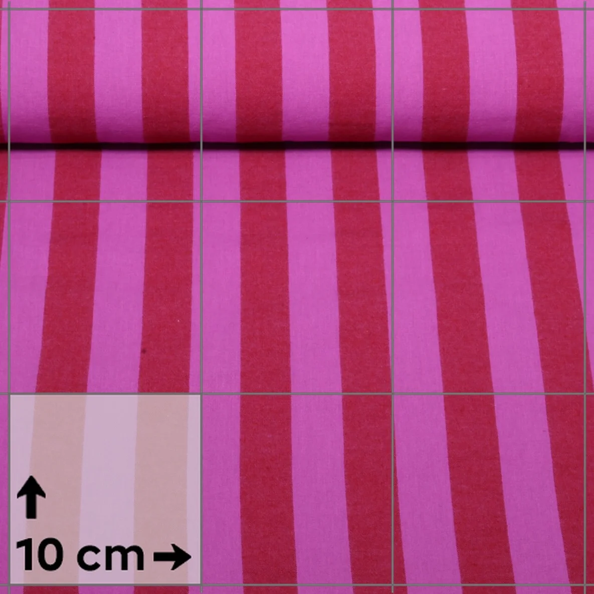 Baumwolle Webware Streifen Rot Fuchsia