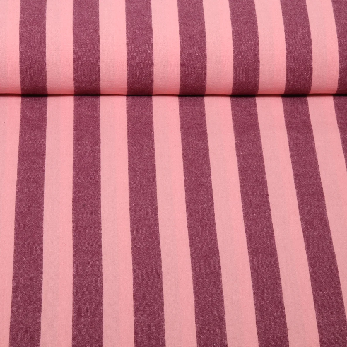 Baumwolle Webware Streifen Weinrot Rosa