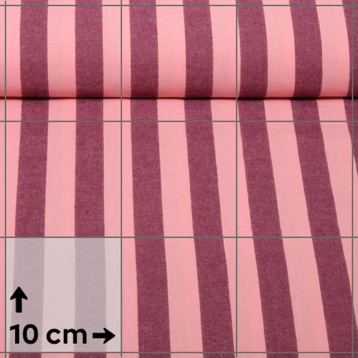 Baumwolle Webware Streifen Weinrot Rosa
