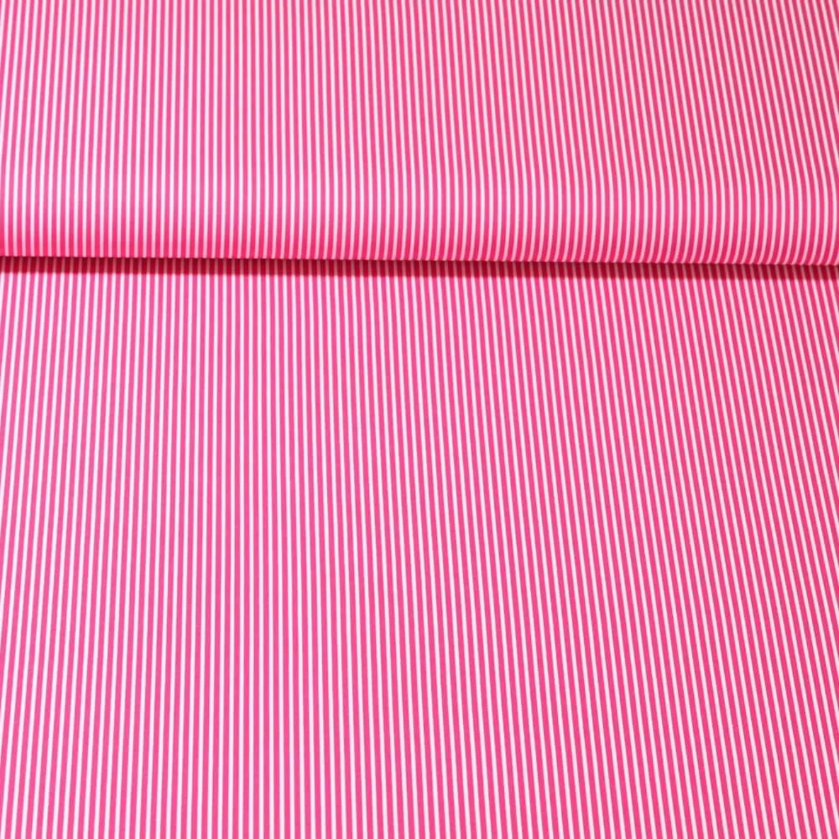 Baumwolle Webware "Susie" Streifen Fuchsia